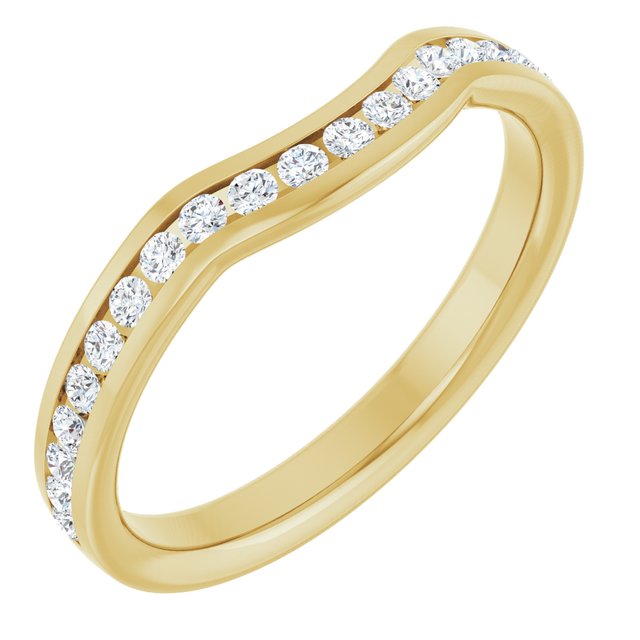 14K Yellow Gold 1/3 CTW Lab-Grown Diamond Contour Band