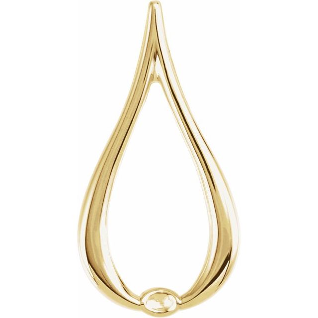 10K Yellow Gold 22x12 mm Freeform Pendant