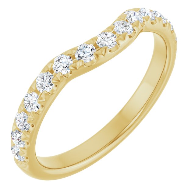 14K Yellow Gold 3/8 CTW Natural Diamond Contour Band