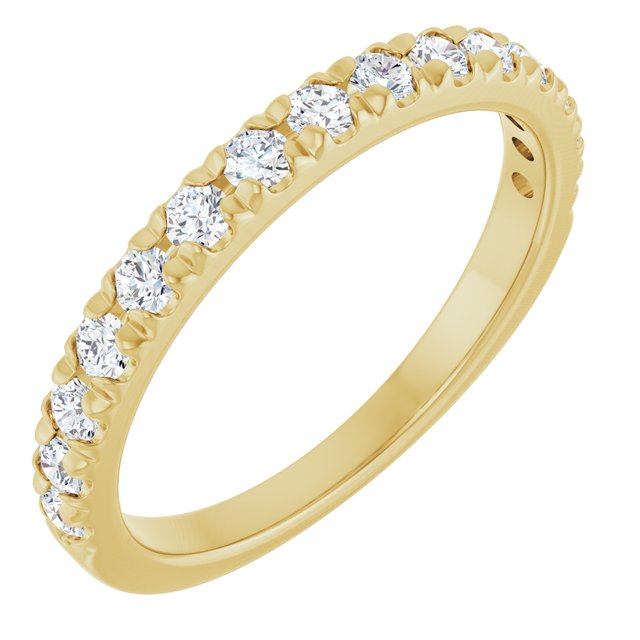 14K Yellow Gold 1/2 CTW Lab-Grown Diamond French-Set Anniversary Band