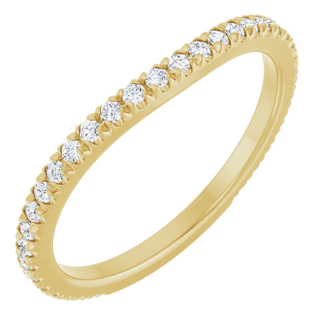 14K Yellow Gold 1/3 CTW Natural Diamond French-Set Matching Band