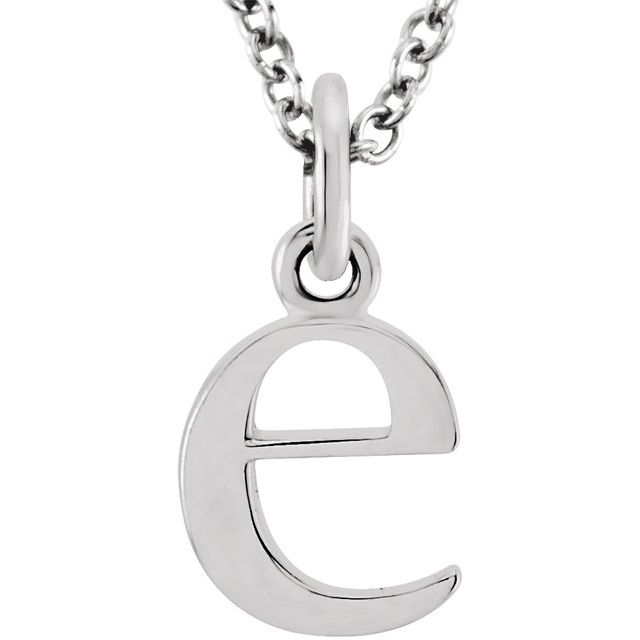 Sterling Silver Lowercase Initial e Necklace