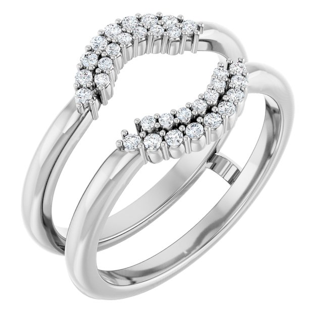 14K White Gold 1/6 CTW Natural Diamond Ring Guard