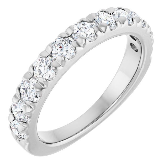 14K White Gold 1 CTW Natural Diamond French-Set Anniversary Band