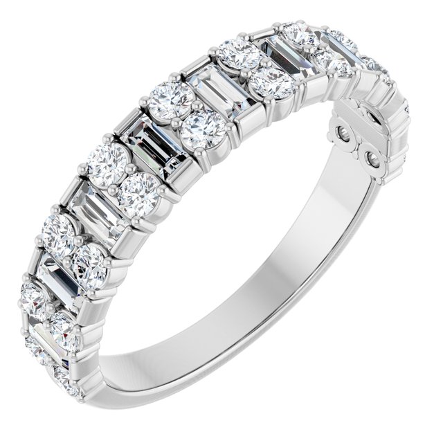 14K White Gold 9/10 CTW Natural Diamond Anniversary Band