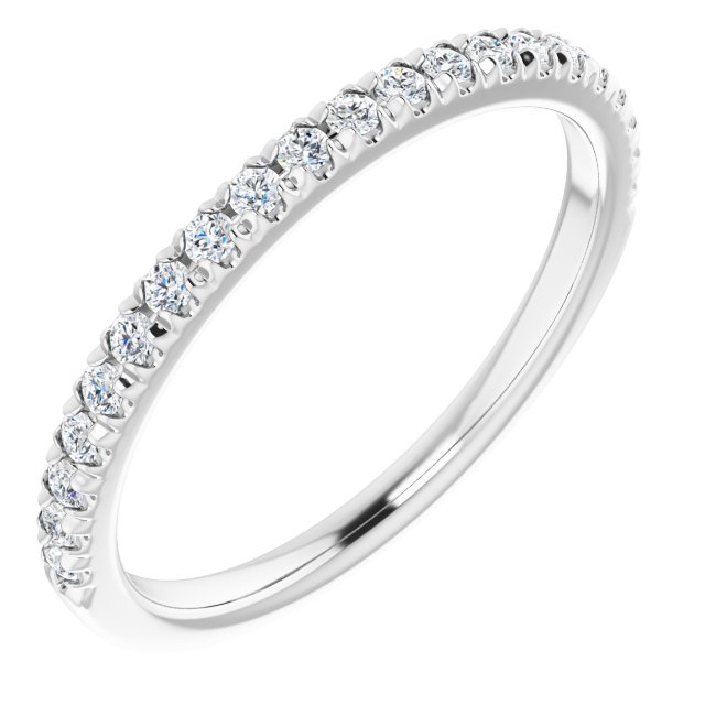 14K White Gold 1/5 CTW Diamond French-Set Matching Band
