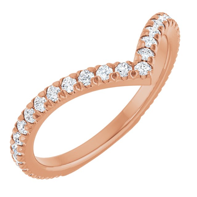 14K Rose Gold 3/8 CTW Natural Diamond French-Set Contour Band