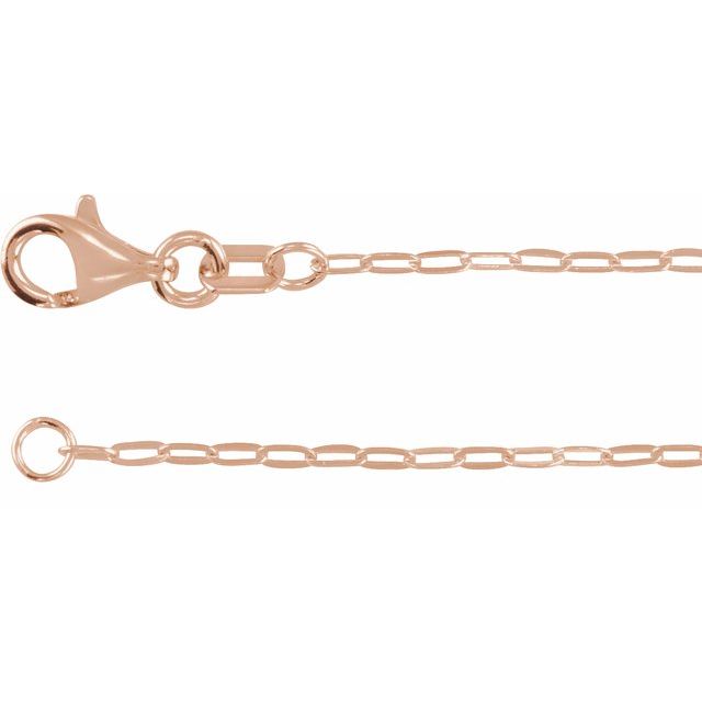 14K Rose Gold 14K Rose Gold 1.25 mm Paperclip-Style 7" Chain