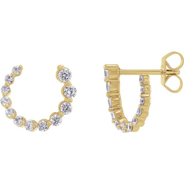 14K Yellow Gold 1/2 CTW Lab-Grown Diamond Front-Back Earrings