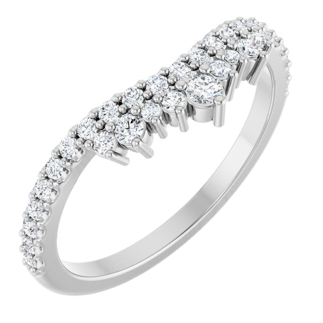 14K White Gold 1/3 CTW Natural Diamond Contour Band