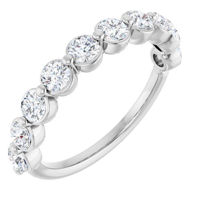 14K White Gold 9/10 CTW Natural Diamond Anniversary Band