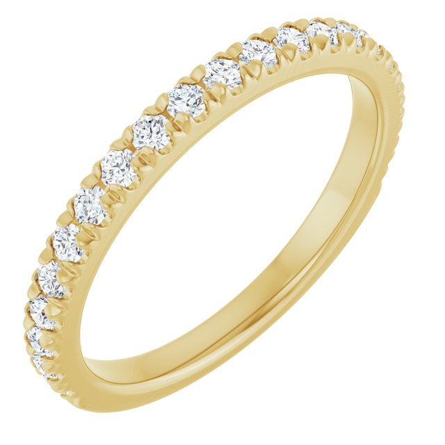 14K Yellow Gold 1/3 CTW Diamond French-Set Matching Band