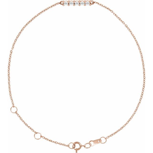 14K Rose Gold 1/10 CTW Natural Diamond Bar Bracelet