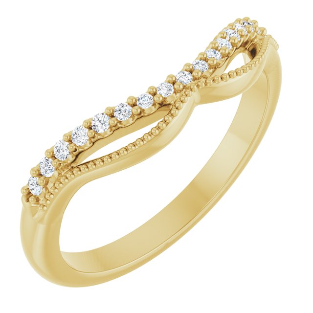 14K Yellow Gold 1/10 CTW Natural Diamond Contour Band