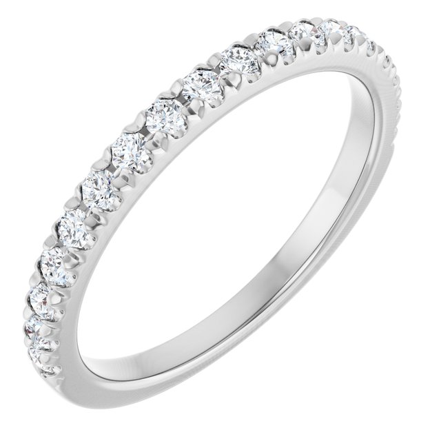 14K White Gold 1/3 CTW Natural Diamond French-Set Anniversary Band