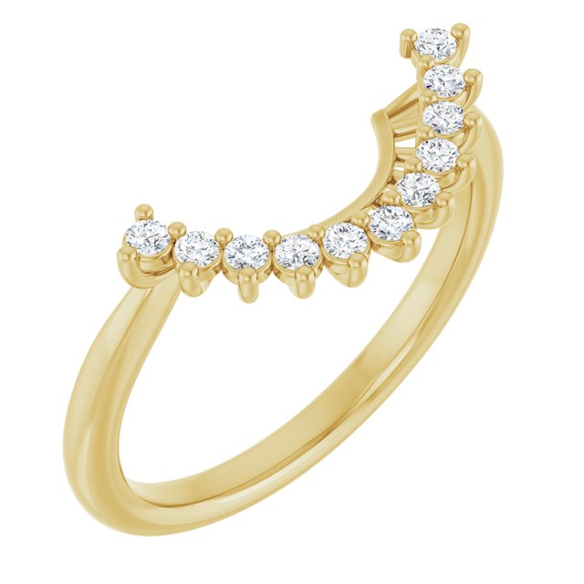 14K Yellow Gold 1/6 CTW Diamond Matching Band for Round Ring