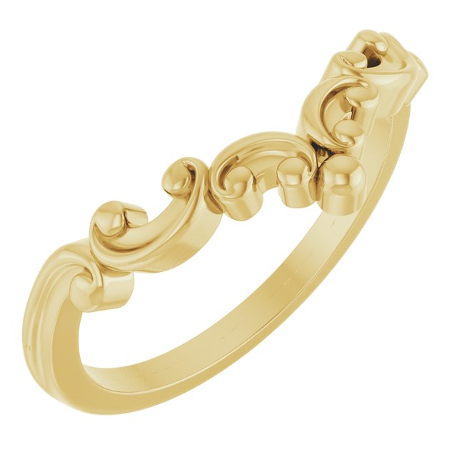 14K Yellow Gold Sculptural Contour Band