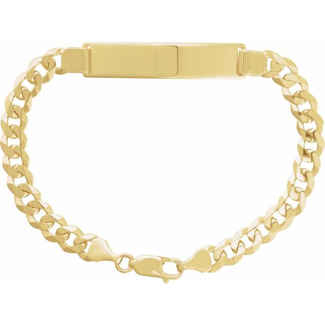 14K Yellow Gold Curb Identification Bracelet