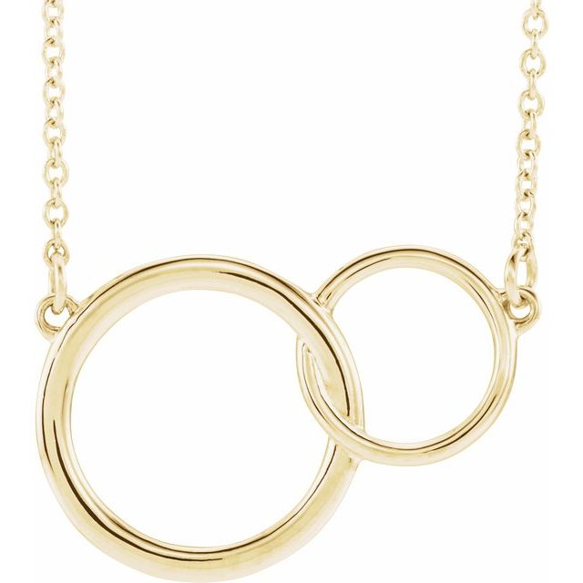 14K Yellow Gold Interlocking Circle Necklace