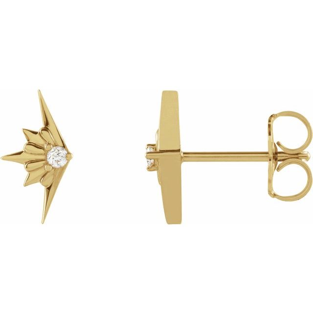 14K Yellow Gold .03 CTW Natural Diamond Starburst Earrings