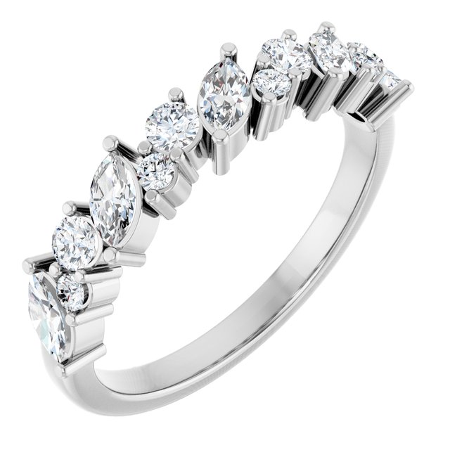 14K White Gold 3/4 CTW Natural Diamond Anniversary Band