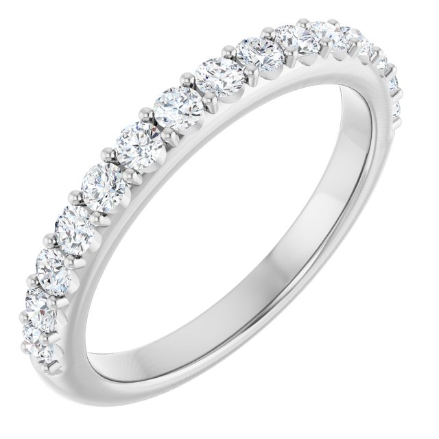 14K White Gold 3/8 CTW Natural Diamond Band