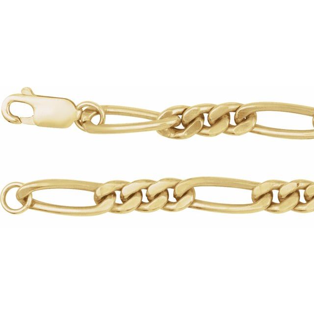 14K Yellow Gold-Filled 5.2 mm Figaro Chain & Bracelet Set
