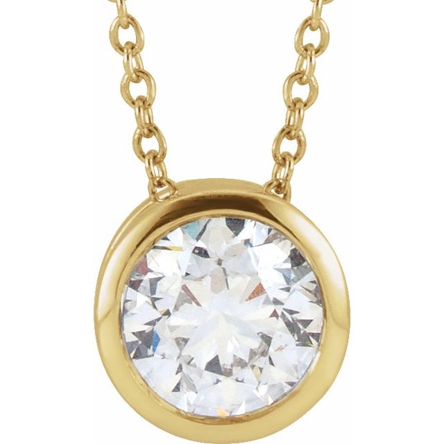 14K Yellow Gold 1/4 CT Lab-Grown Diamond Solitaire Necklace