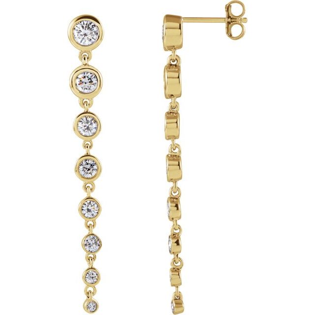 14K Yellow Gold 1 3/4 CTW Lab-Grown Diamond Earrings