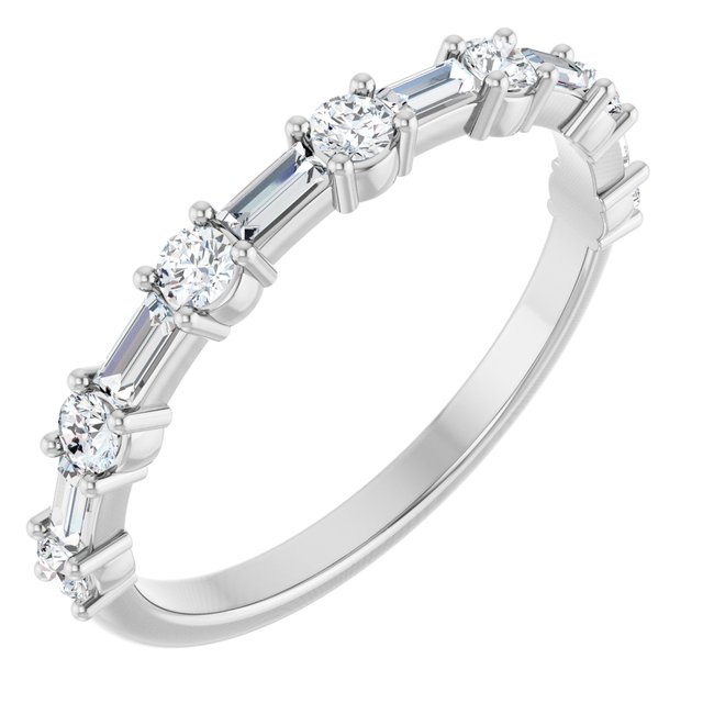 14K White Gold 1/2 CTW Natural Diamond Anniversary Band