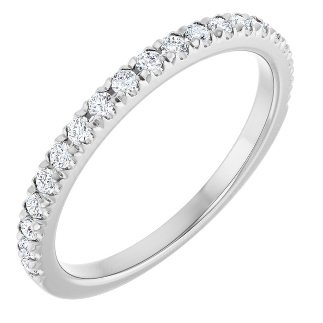 14K White Gold 1/4 CTW Natural Diamond French-Set Anniversary Band