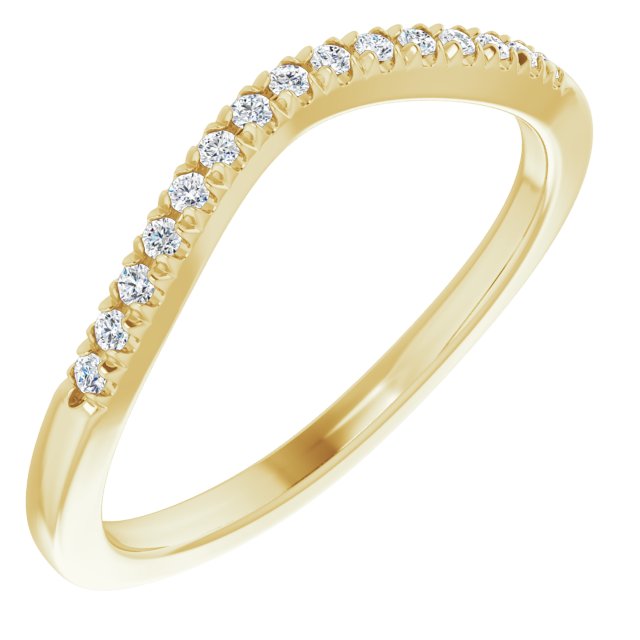 14K Yellow Gold 1/10 CTW Natural Diamond French-Set Band