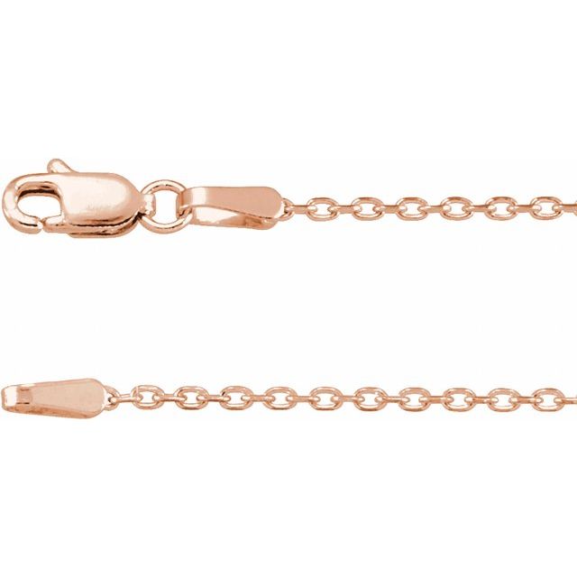 14K Rose Gold 14K Rose Gold 1.4 mm Diamond-Cut Cable 16" Chain