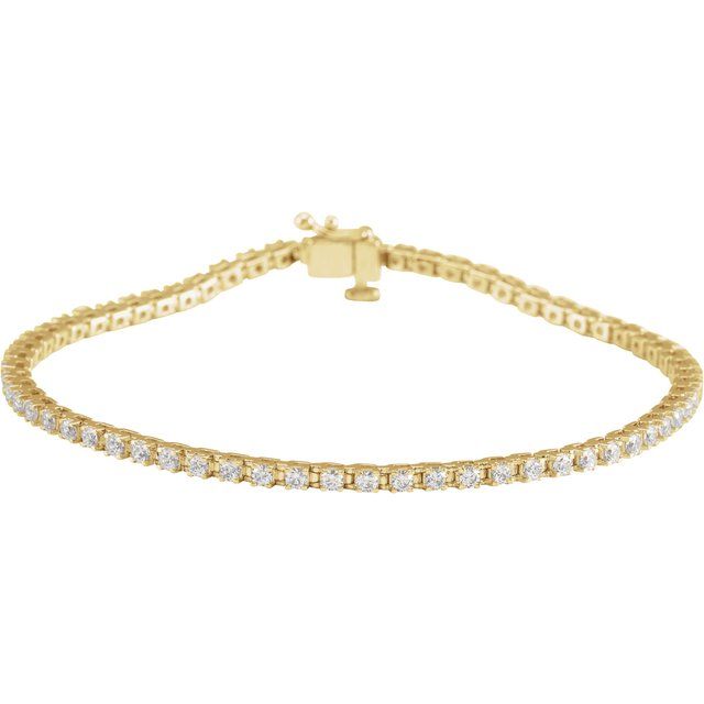 14K Yellow Gold 2 CTW Lab-Grown Diamond Line 7 1/4" Bracelet