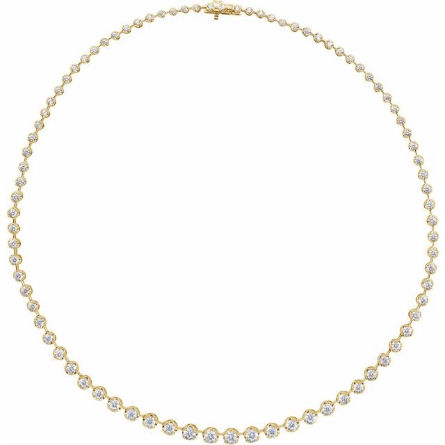 14K Yellow Gold 6 3/4 CTW Lab-Grown Diamond Line Necklace