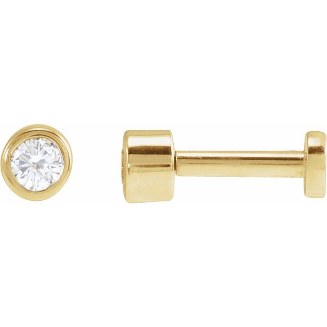 14K Yellow Gold .04 CT Natural Diamond Earrings