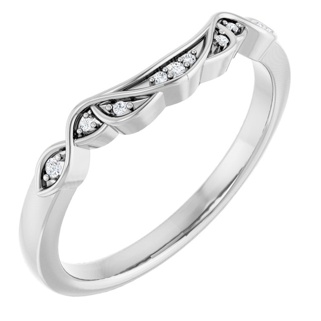 14K White Gold .03 CTW Natural Diamond Matching Band
