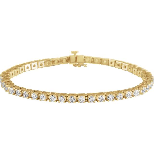 14K Yellow Gold 5 CTW Lab-Grown Diamond Line 7 1/4" Bracelet