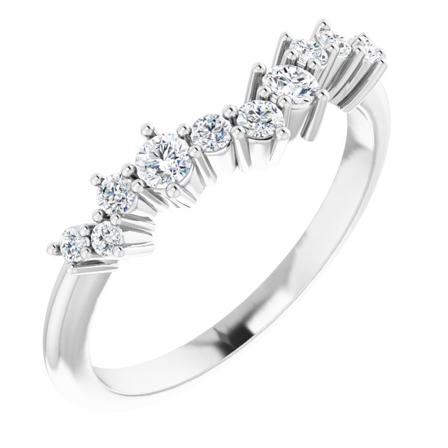 14K White Gold 1/3 CTW Diamond Scattered Matching Band