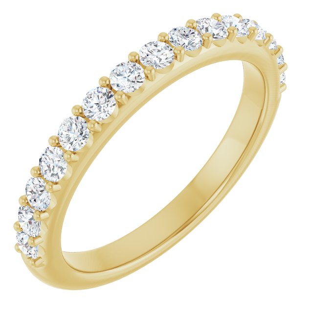 14K Yellow Gold 3/8 CTW Natural Diamond Band