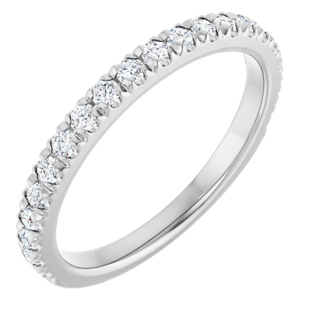 14K White Gold 1/3 CTW Diamond French-Set Matching Band