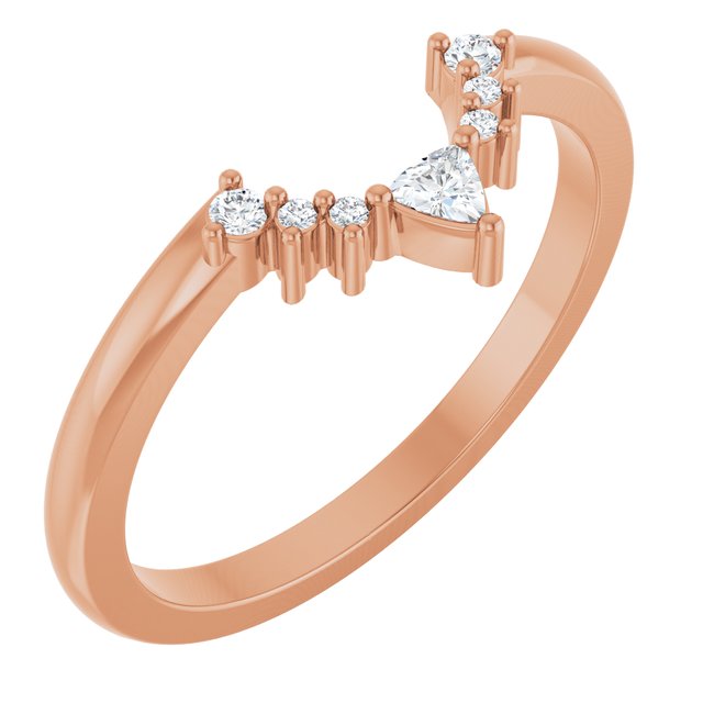 14K Rose Gold 1/10 CTW Natural Diamond Contour Band