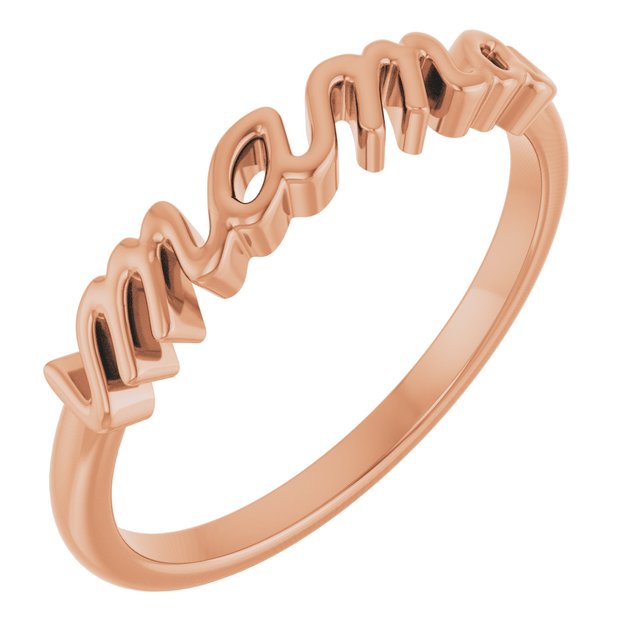 14K Rose Gold Mama Ring