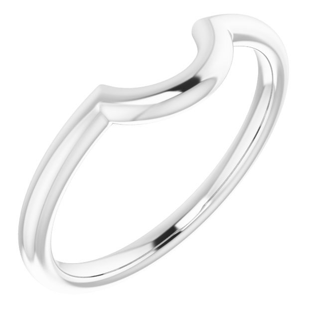14K White Gold 6 mm Contour Band