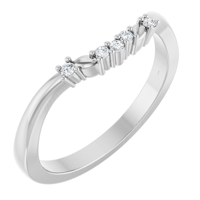 14K White Gold .04 CTW Natural Diamond Matching Band