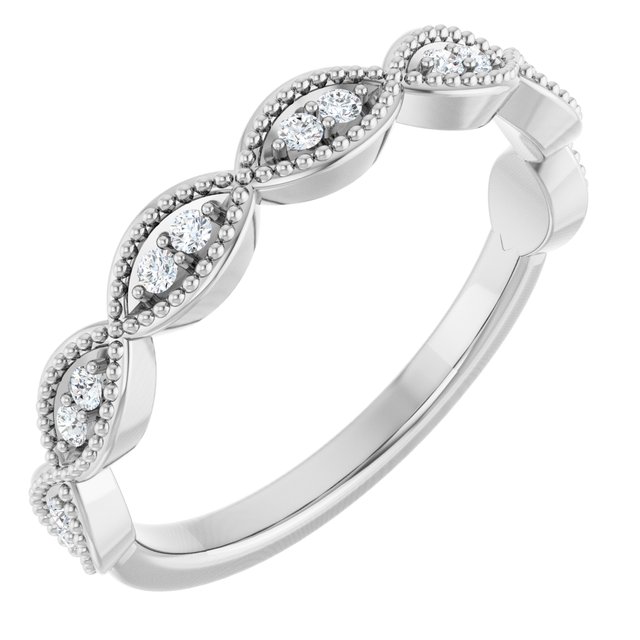 14K White Gold 1/8 CTW Natural Diamond Anniversary Band