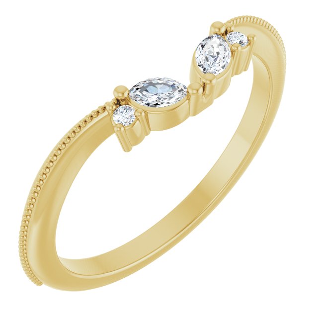 14K Yellow Gold 1/8 CTW Lab-Grown Diamond Contour Band