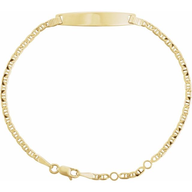 14K Yellow Gold Adjustable Anchor Identification Bracelet
