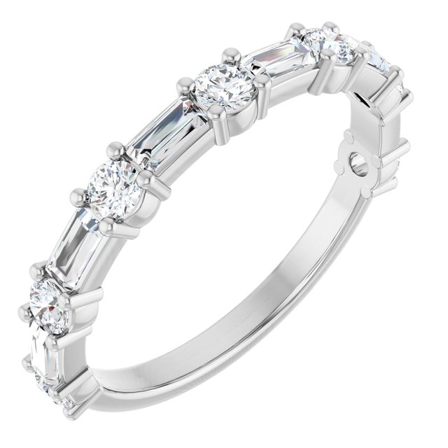 14K White Gold 7/8 CTW Natural Diamond Anniversary Band