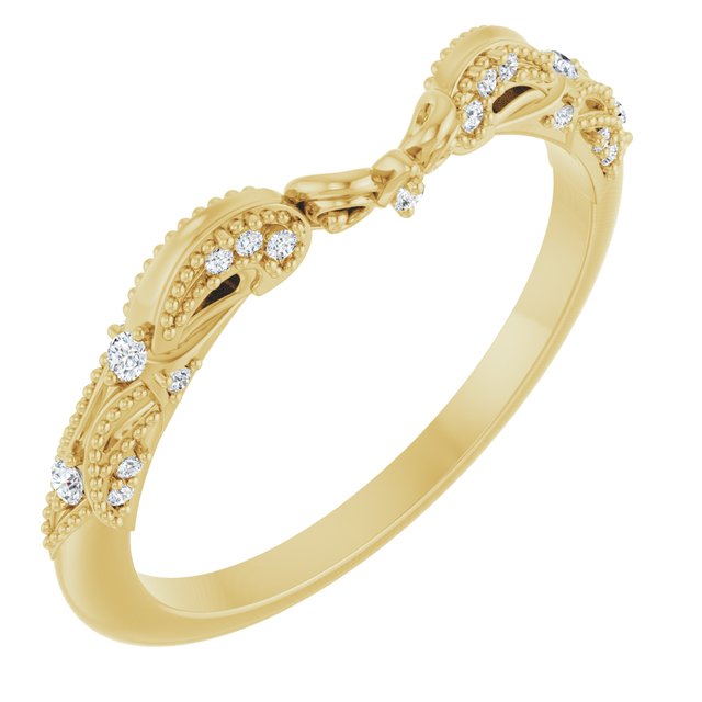 14K Yellow Gold .08 CTW Natural Diamond Matching Band